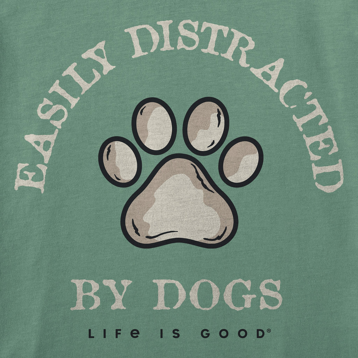 Men's Easily Distracted by Dogs Paw Short Sleeve Crusher Tee product image 4
