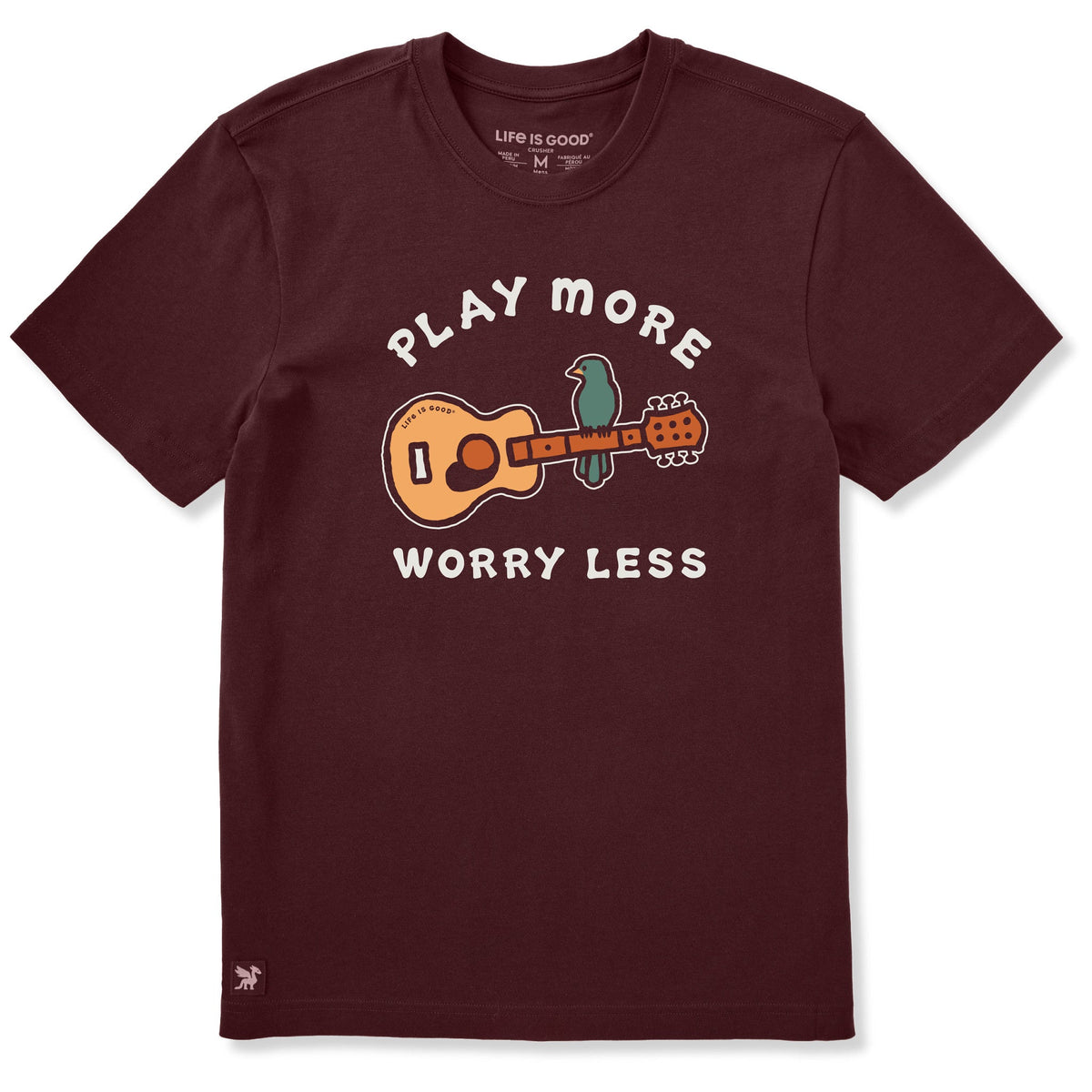Men's Play More Worry Less Guitar Short Sleeve Crusher Tee product image 3