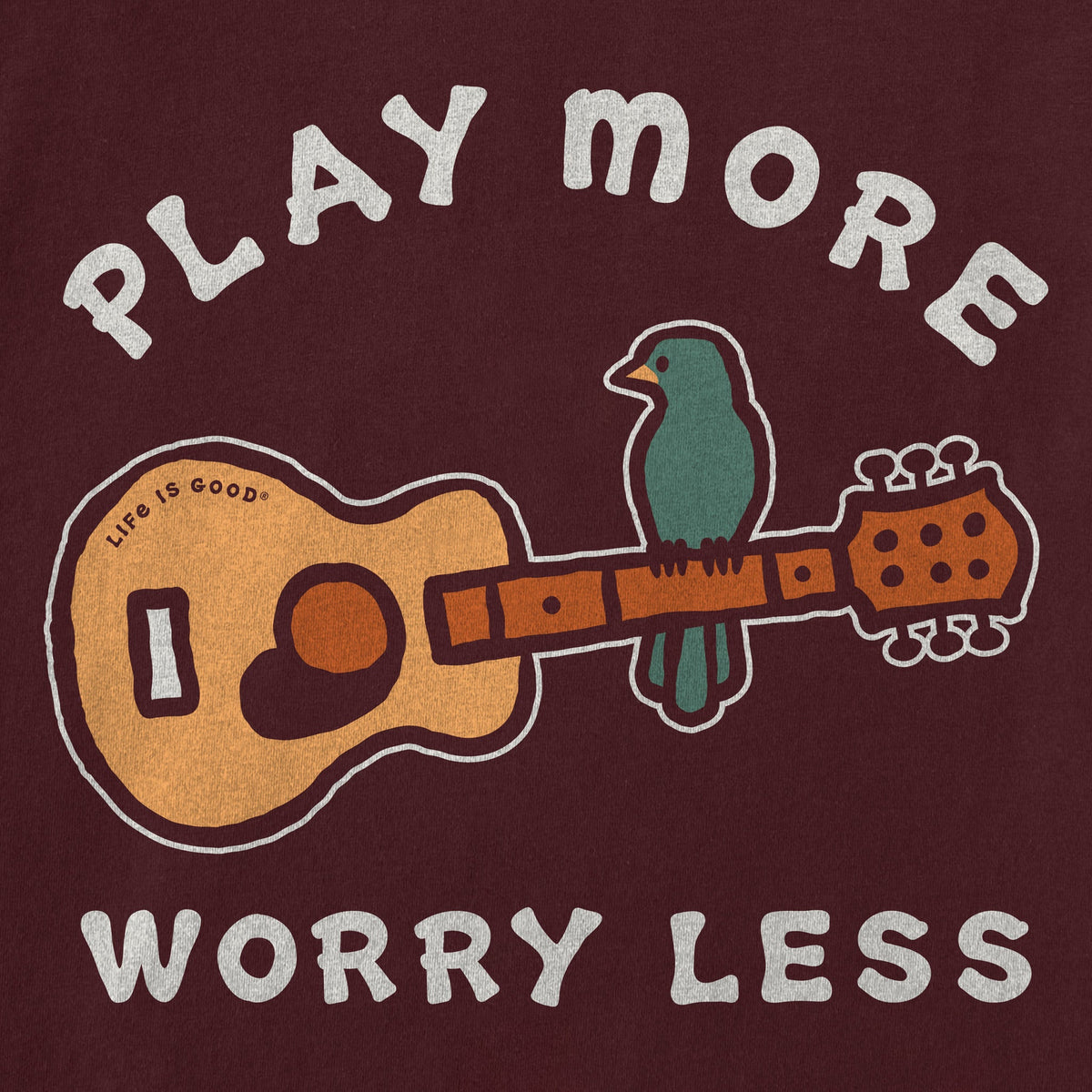 Men's Play More Worry Less Guitar Short Sleeve Crusher Tee product image 4