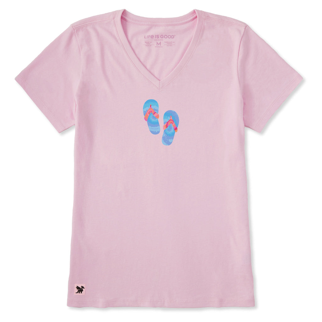 Women's Flip Flop Tie Dye Short Sleeve Crusher Vee product image 3