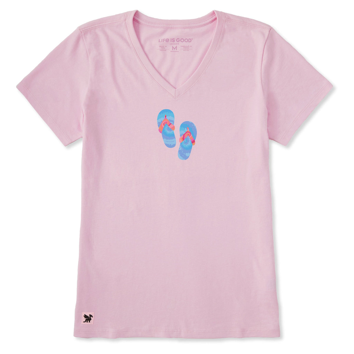 Women's Flip Flop Tie Dye Short Sleeve Crusher Vee product image 3