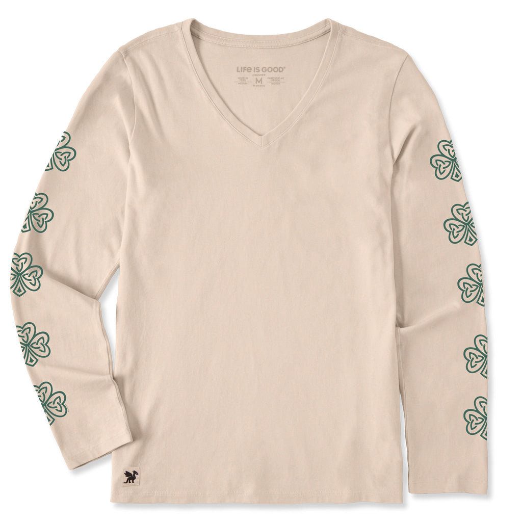 Women's Celtic Clovers Long Sleeve Crusher Vee product image 1