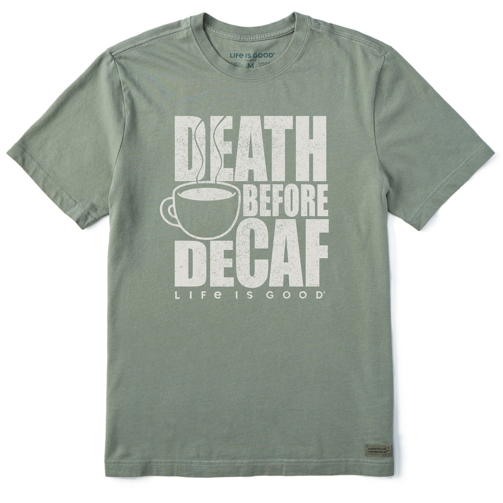 Men's Death Before Decaf Coffee Short Sleeve Crusher-LITE Tee