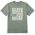 Men's Death Before Decaf Coffee Short Sleeve Crusher-LITE Tee
