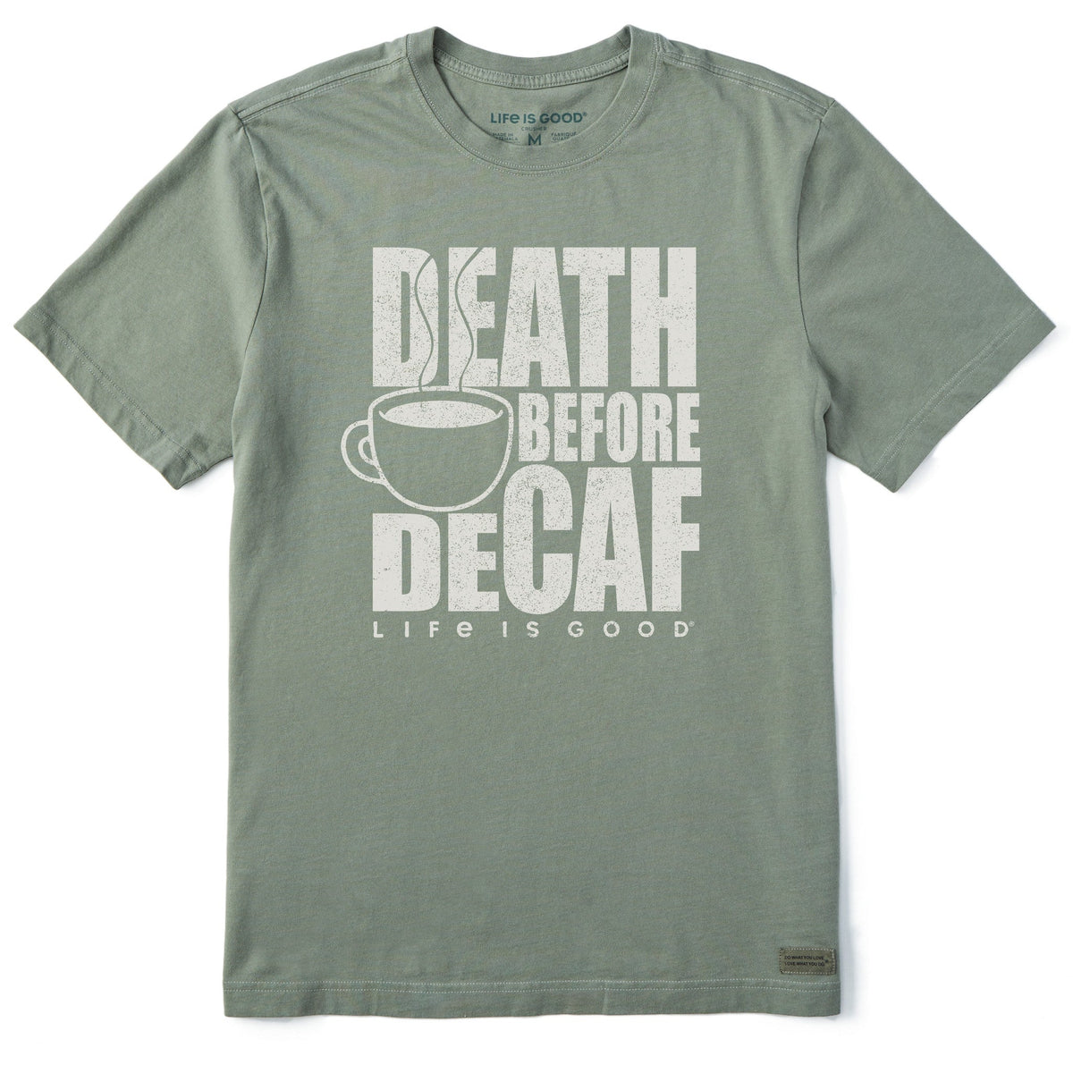 Men's Death Before Decaf Coffee Short Sleeve Crusher-LITE Tee