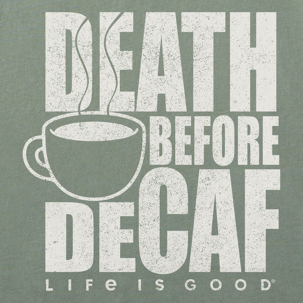 Men's Death Before Decaf Coffee Short Sleeve Crusher-LITE Tee