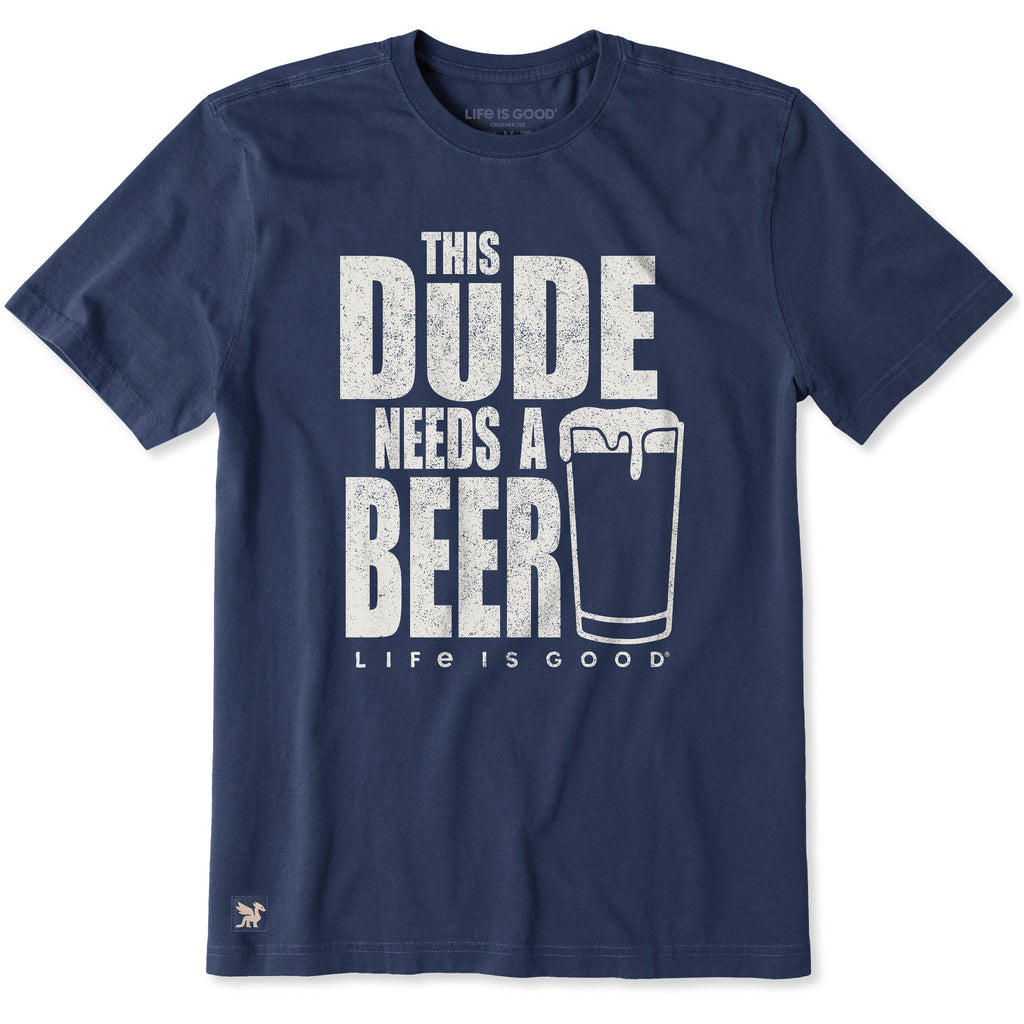 Men's This Dude Needs a Beer Pint Short Sleeve Crusher-LITE product image 1