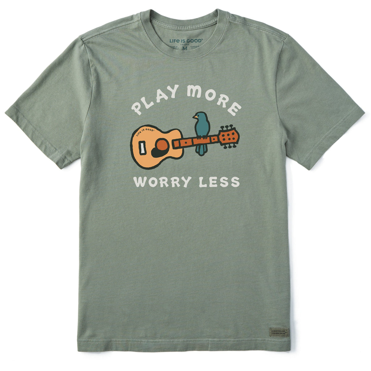 Men's Play More Worry Less Guitar Short Sleeve Crusher Tee product image 1