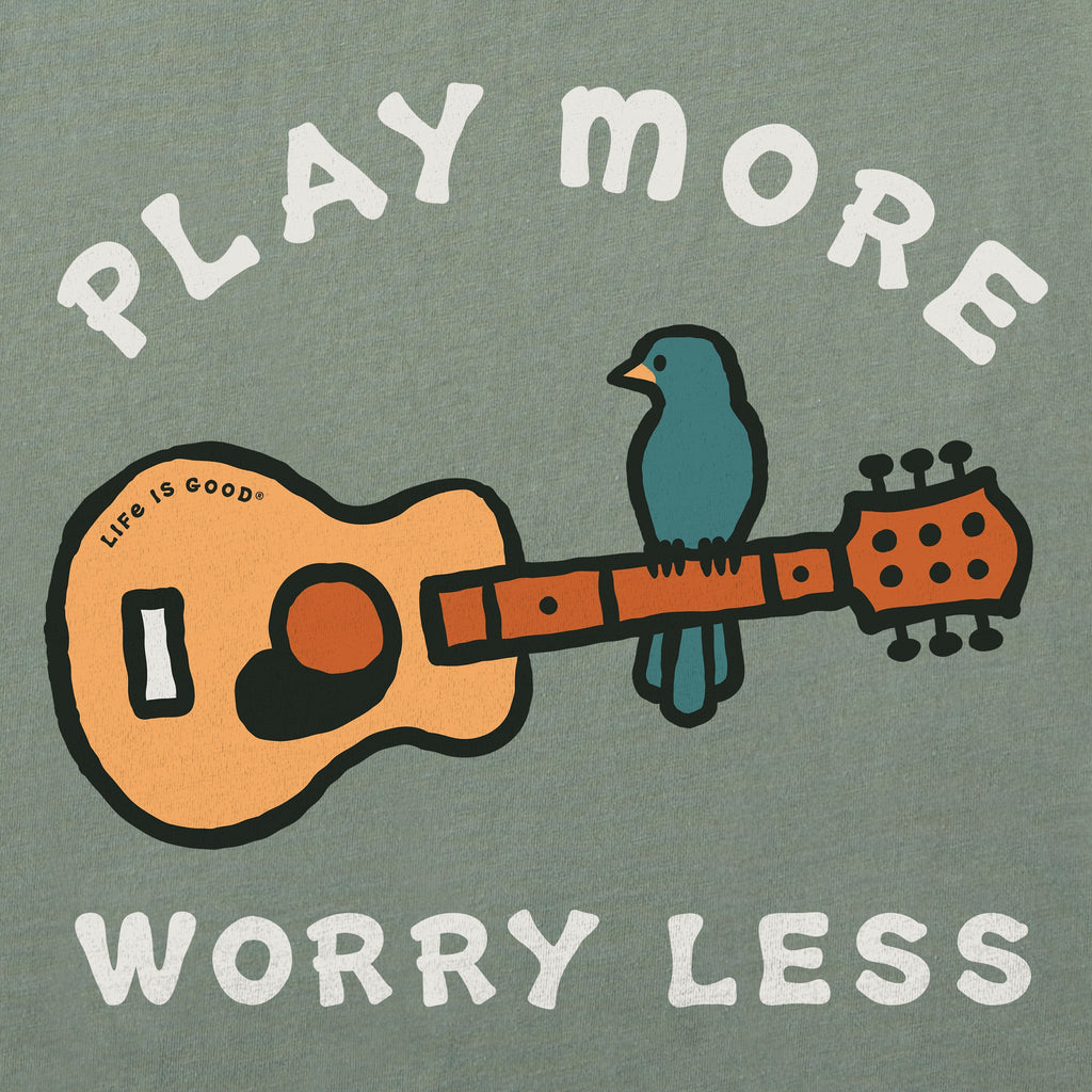 Men's Play More Worry Less Guitar Short Sleeve Crusher Tee product image 2