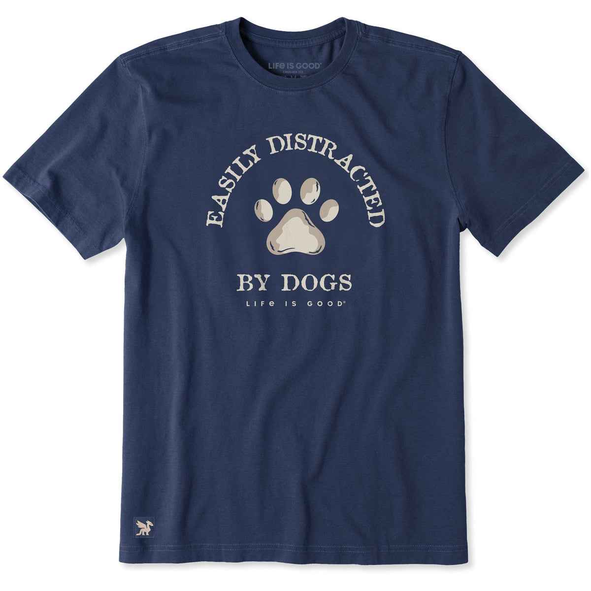 Men's Easily Distracted by Dogs Paw Short Sleeve Crusher Tee product image 1