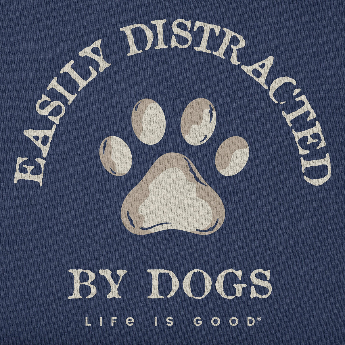 Men's Easily Distracted by Dogs Paw Short Sleeve Crusher Tee product image 2