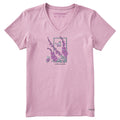 Women's Larkspur Flower Frame Short Sleeve Crusher Vee product image 1