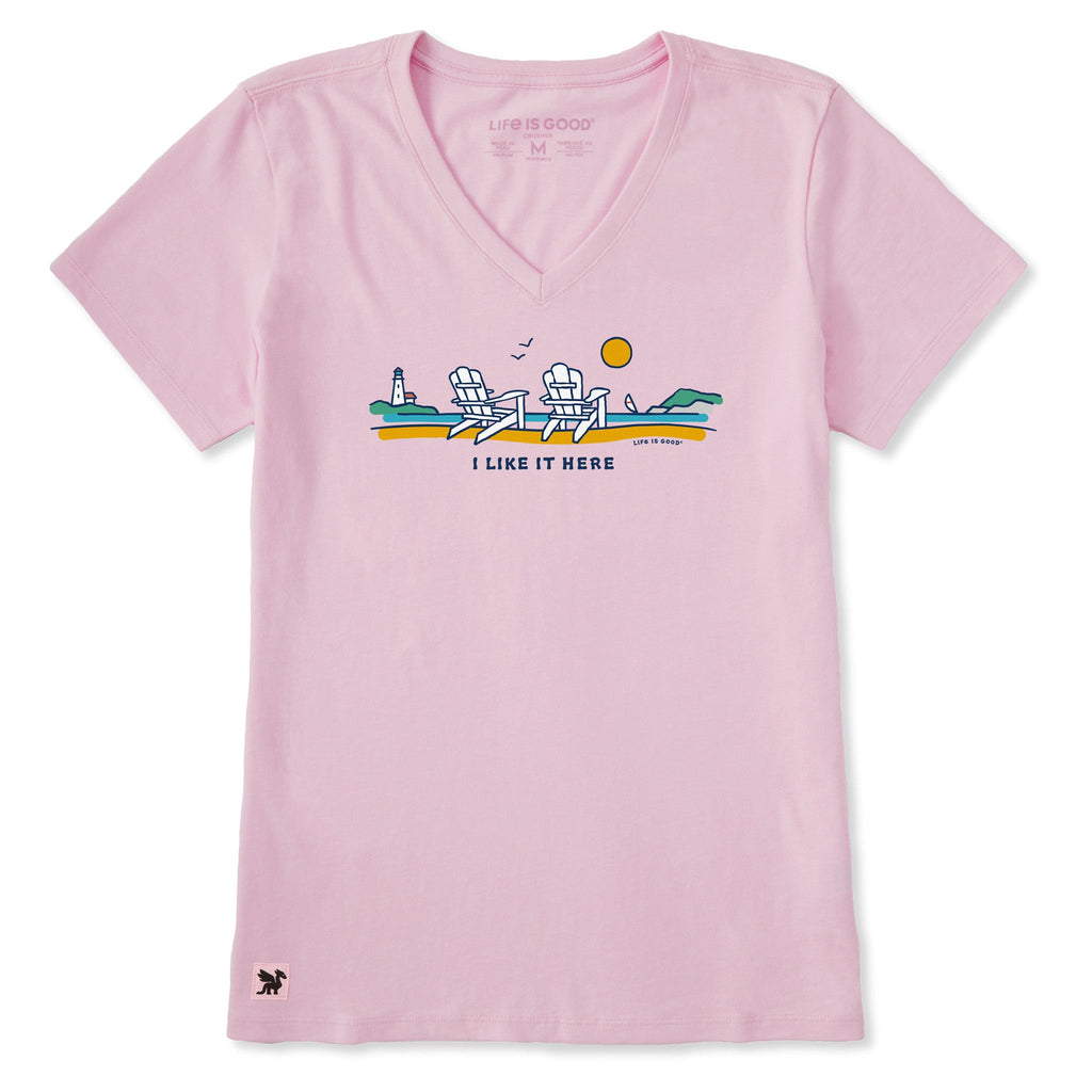 Women's I Like it Here Adirondacks Short Sleeve Crusher Vee product image 1