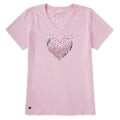 Women's Heart of Hearts + Flowers Short Sleeve Crusher Vee product image 1