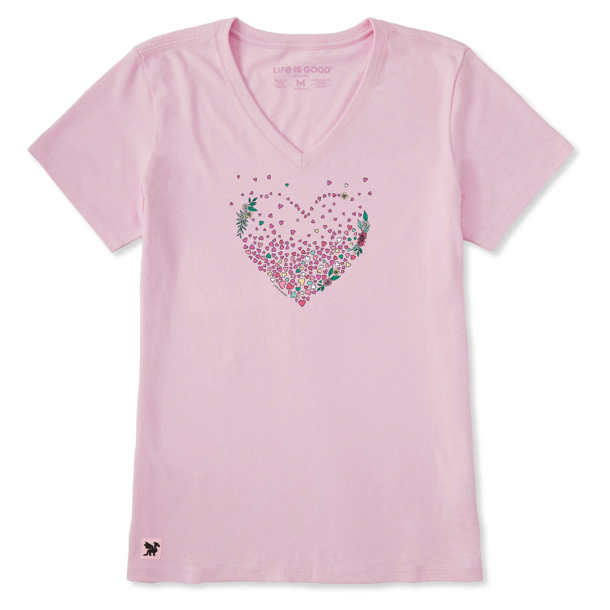 Women's Heart of Hearts + Flowers Short Sleeve Crusher Vee product image 1