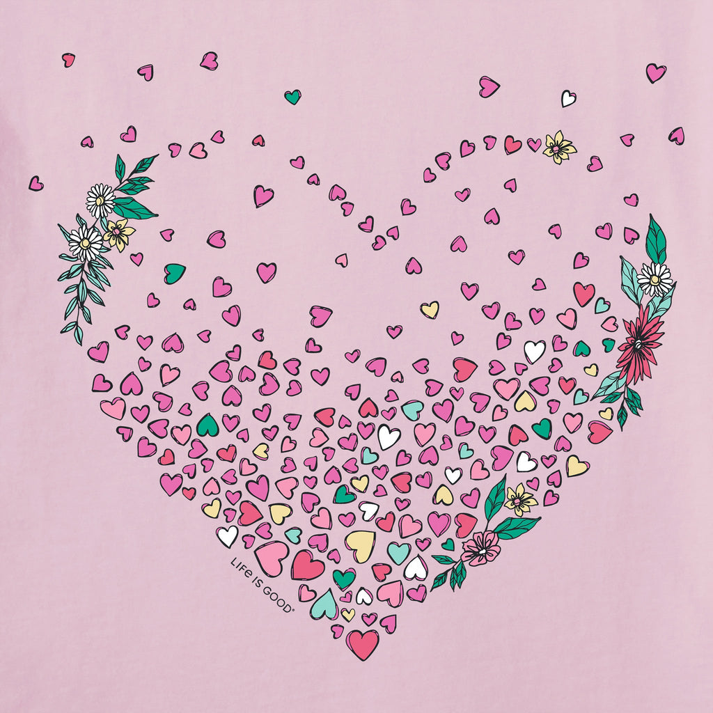 Women's Heart of Hearts + Flowers Short Sleeve Crusher Vee product image 2