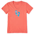 Women's Flip Flop Tie Dye Short Sleeve Crusher Vee product image 1