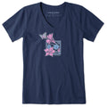 Women's Trumpet Flower Frame Short Sleeve Crusher Vee product image 1