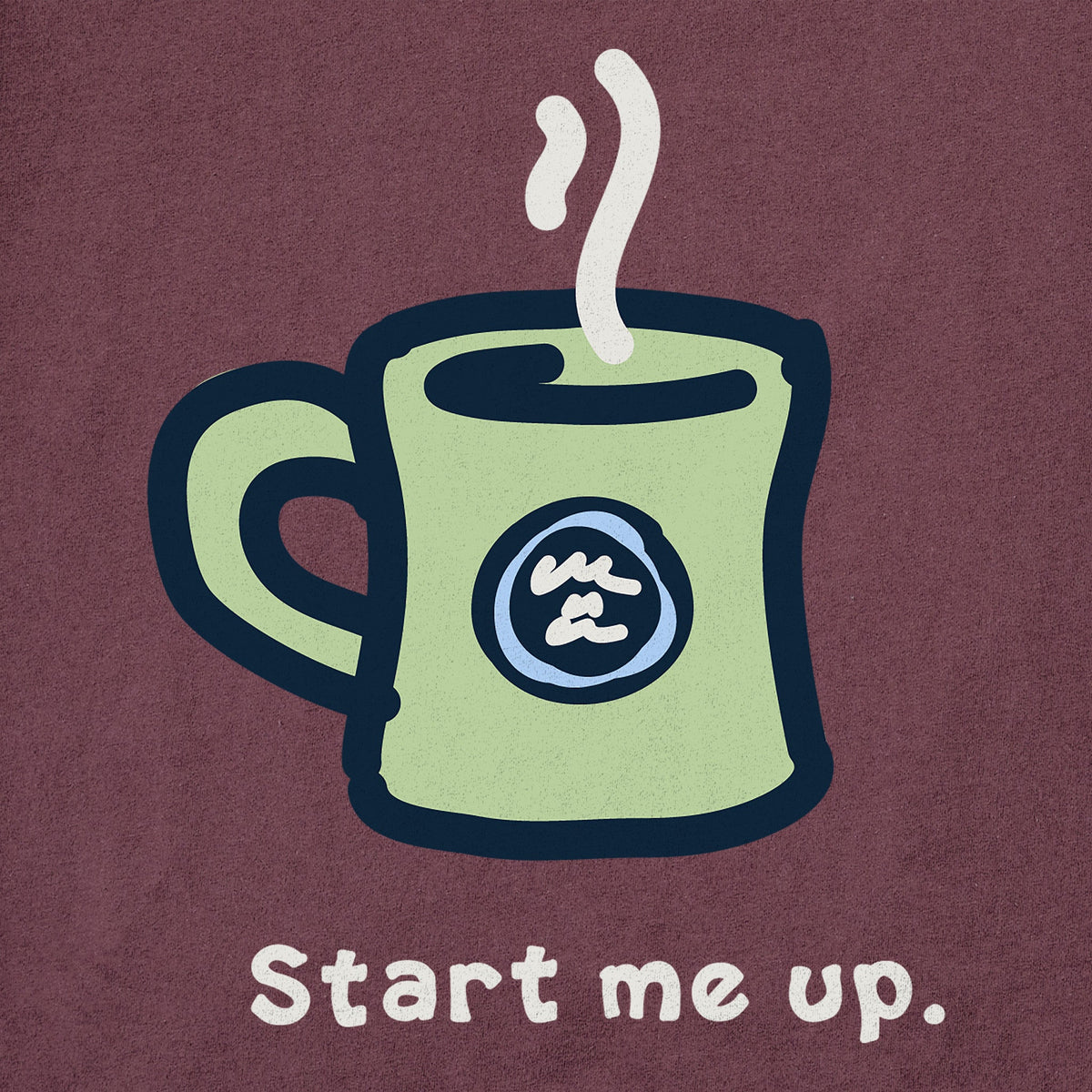 Men's Start Me Up Steamy Mug Short Sleeve Crusher Tee