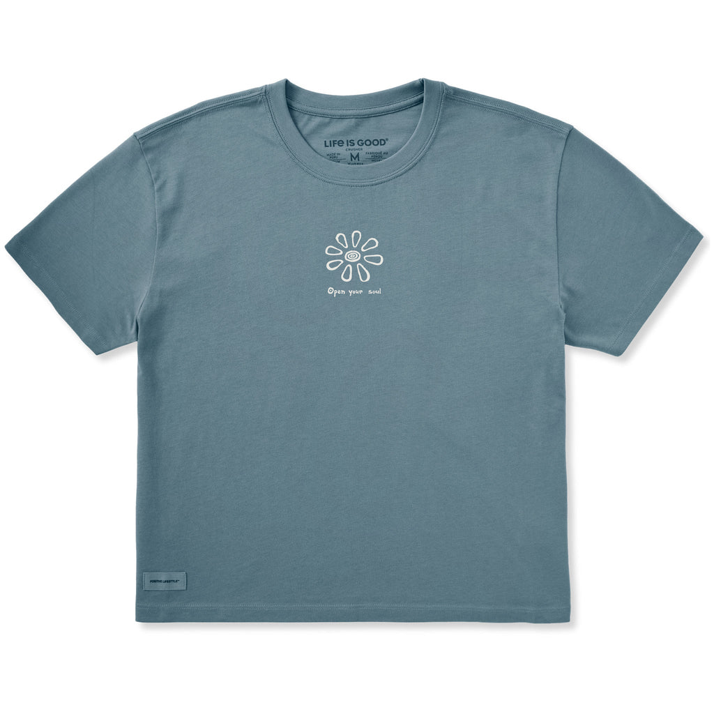 Women's Simple Flower Short Sleeve Crusher Boxy Tee product image 1