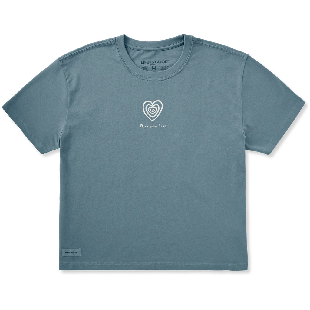 Women's Simple Heart Short Sleeve Crusher Boxy Tee product image 1