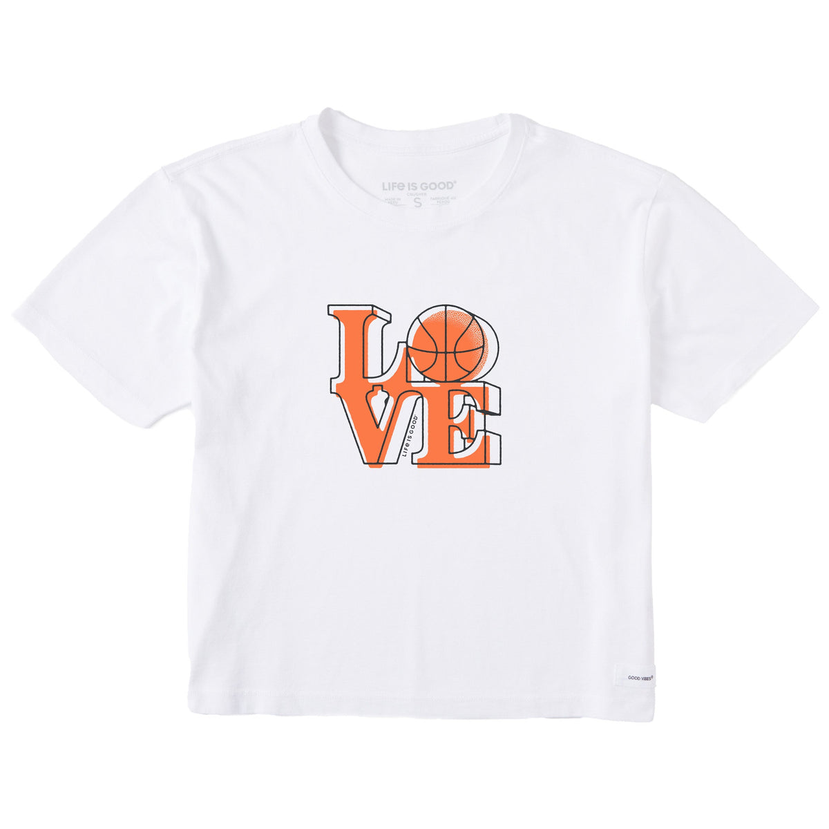 Women's LOVE Basketball Short Sleeve Crusher Boxy Tee