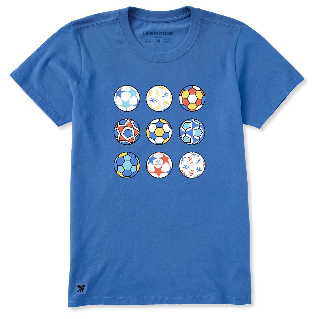 Women's Soccer Ball Grid Short Sleeve Crusher Tee