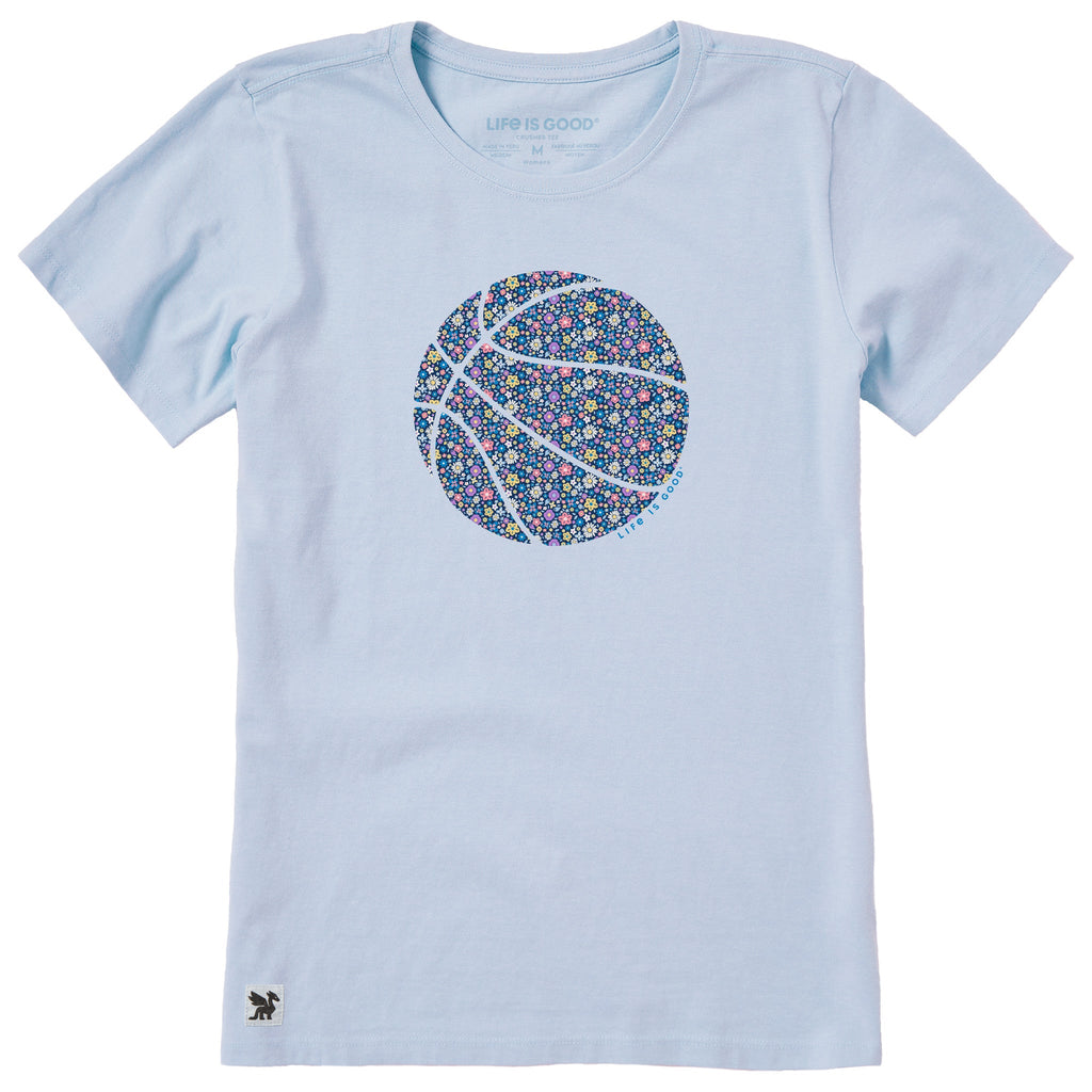 Women's Basketball Flowers Short Sleeve Crusher Tee