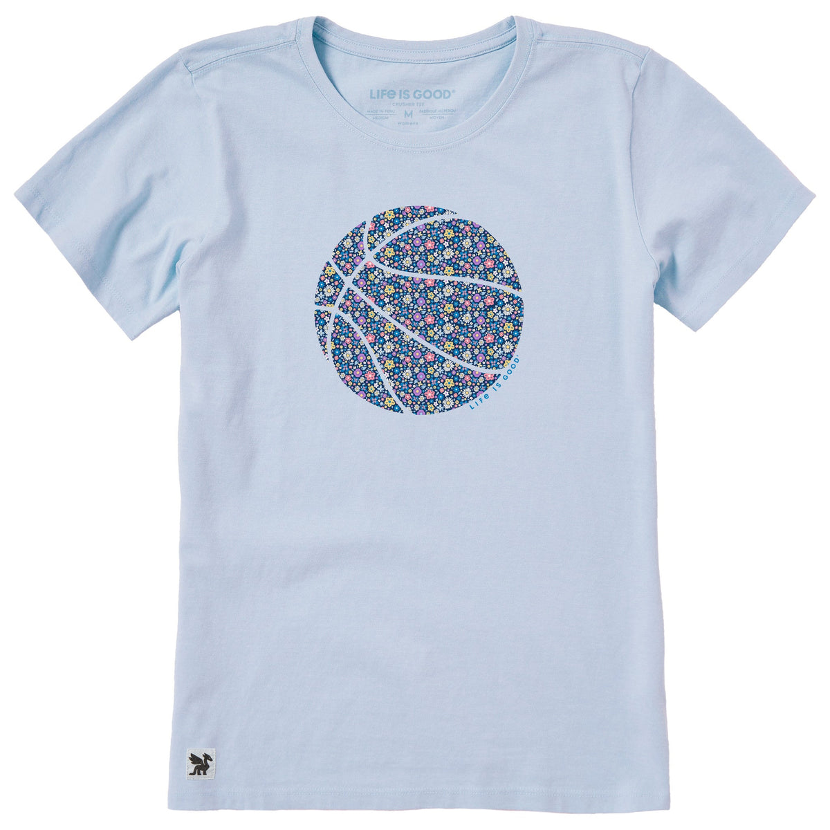 Women's Basketball Flowers Short Sleeve Crusher Tee