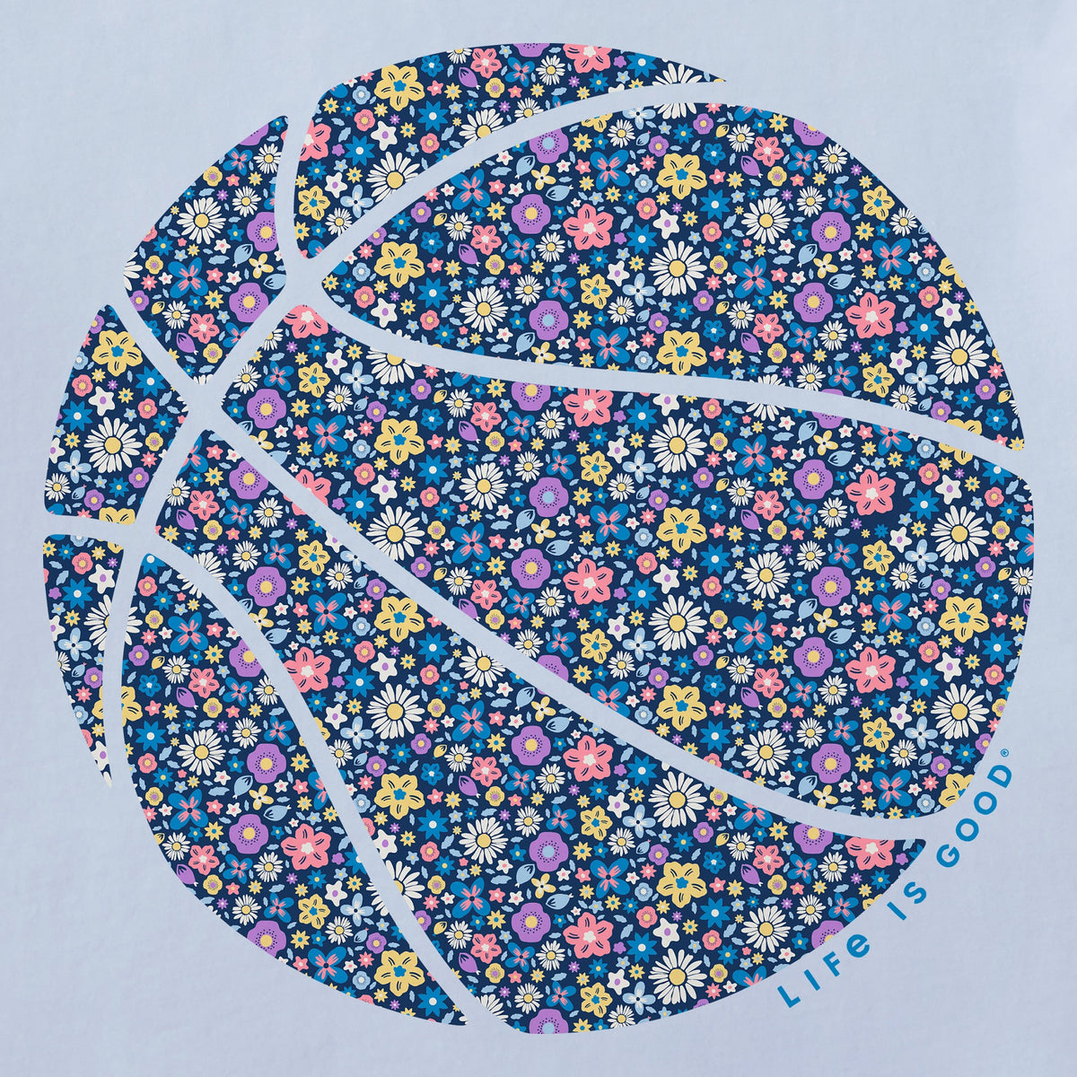 Women's Basketball Flowers Short Sleeve Crusher Tee