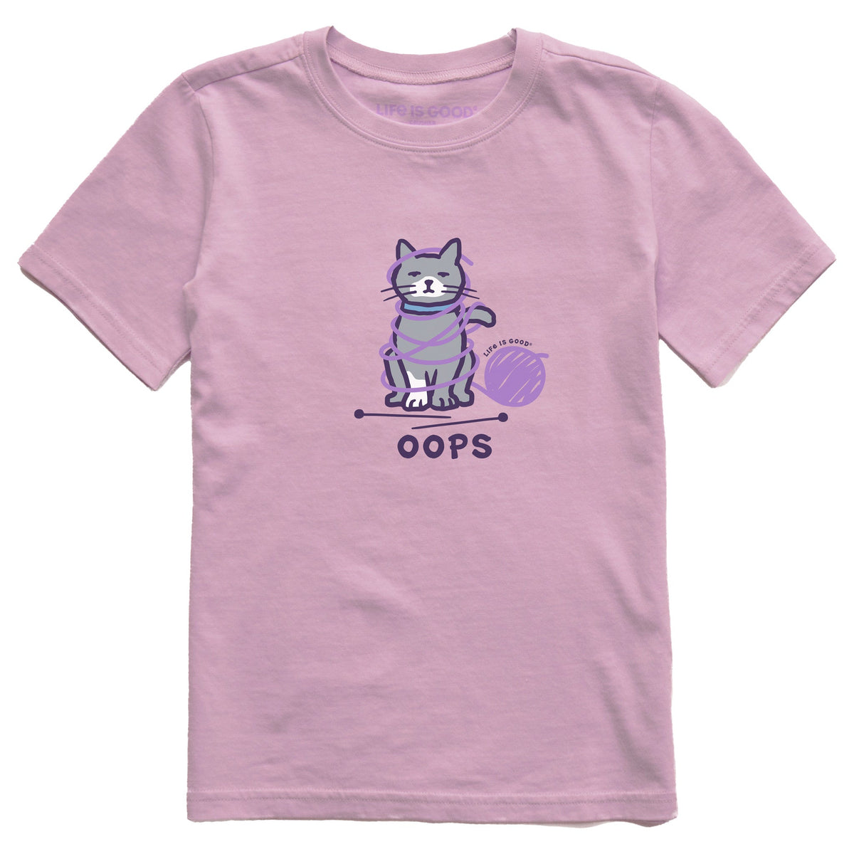 Kids Oops Yarn Cat Short Sleeve Crusher Tee product image 1