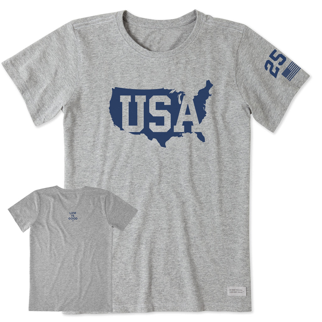 Women's USA Map Short Sleeve Crusher Tee product image 1