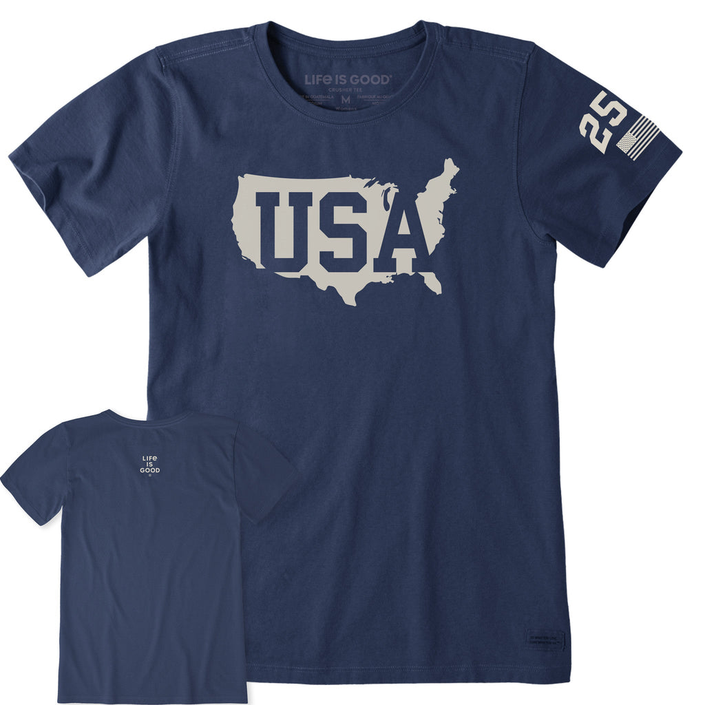 Women's USA Map Short Sleeve Crusher Tee product image 9
