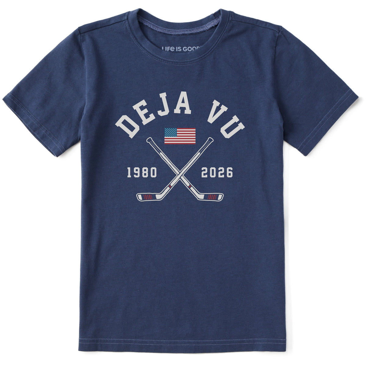 Kids Deja Vu Hockey Stick Cross Short Sleeve Crusher Tee product image 1