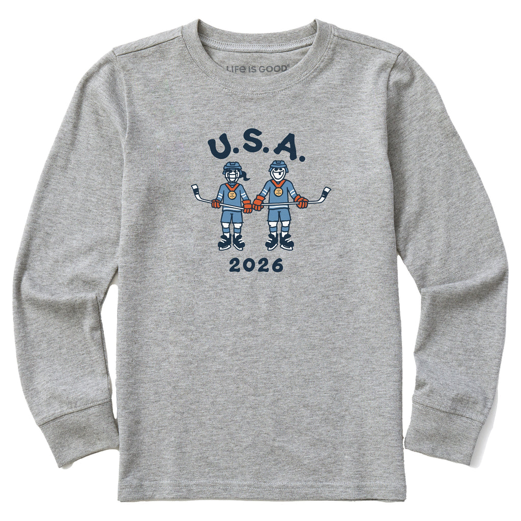 Kids Jake and Jackie Hockey Long Sleeve Crusher Tee product image 1