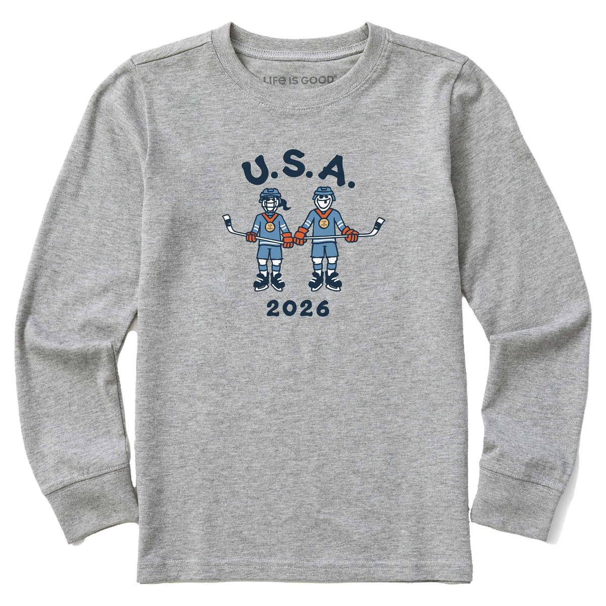 Kids Jake and Jackie Hockey Long Sleeve Crusher Tee product image 1