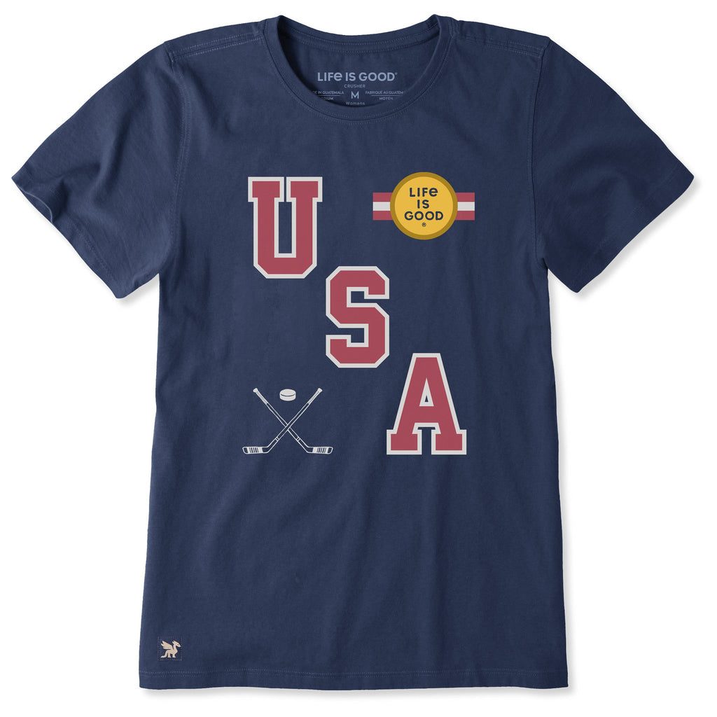 Women's USA Hockey Gold Short Sleeve Crusher Tee product image 1