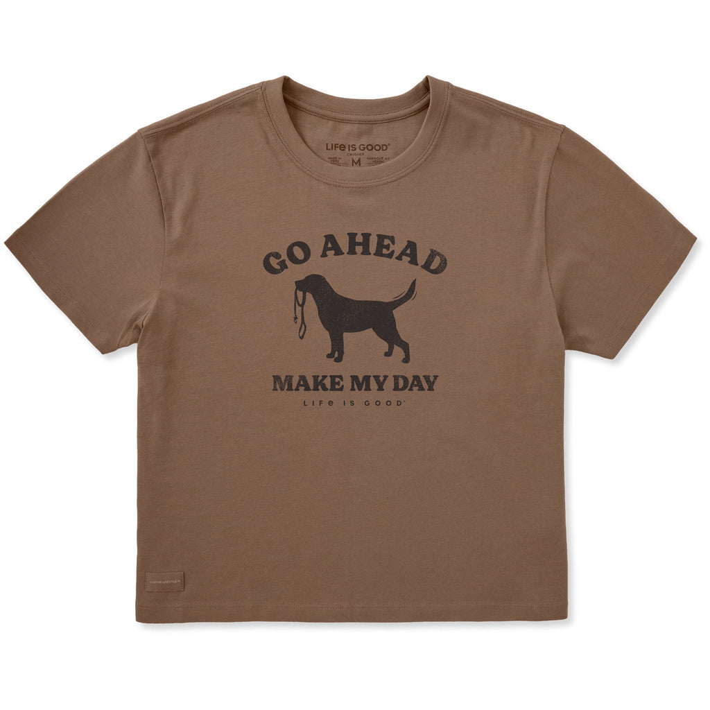 Women's Go Ahead Make My Day Dog Short Sleeve Crusher Boxy product image 1