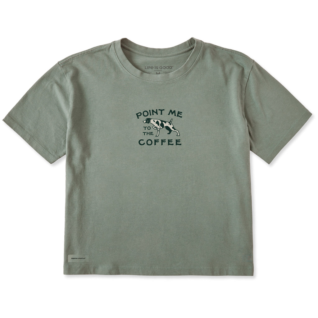Women's Point Me to the Coffee Short Sleeve Crusher Boxy Tee product image 1