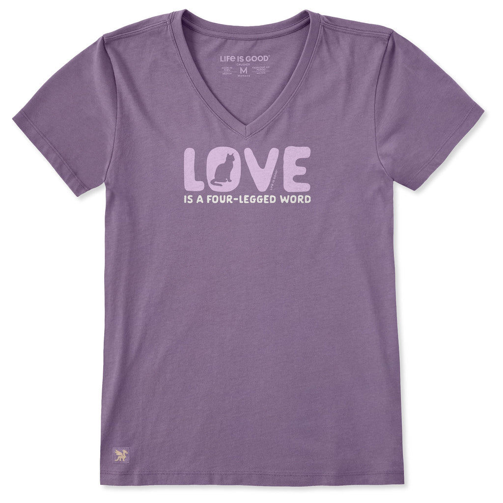 Women's Love is a Four-Legged Word Cat Short Sleeve Crusher product image 1