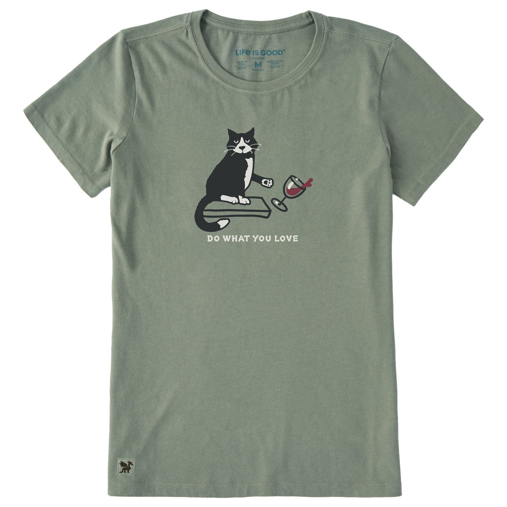 Women's Do What You Love Cat Short Sleeve Crusher Tee product image 1