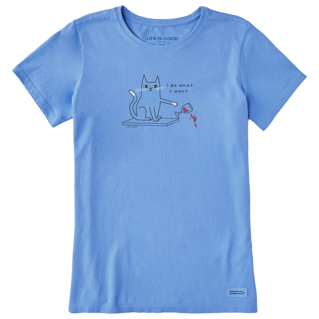 Women's I Do What I Want Cat Short Sleeve Crusher Tee product image 1