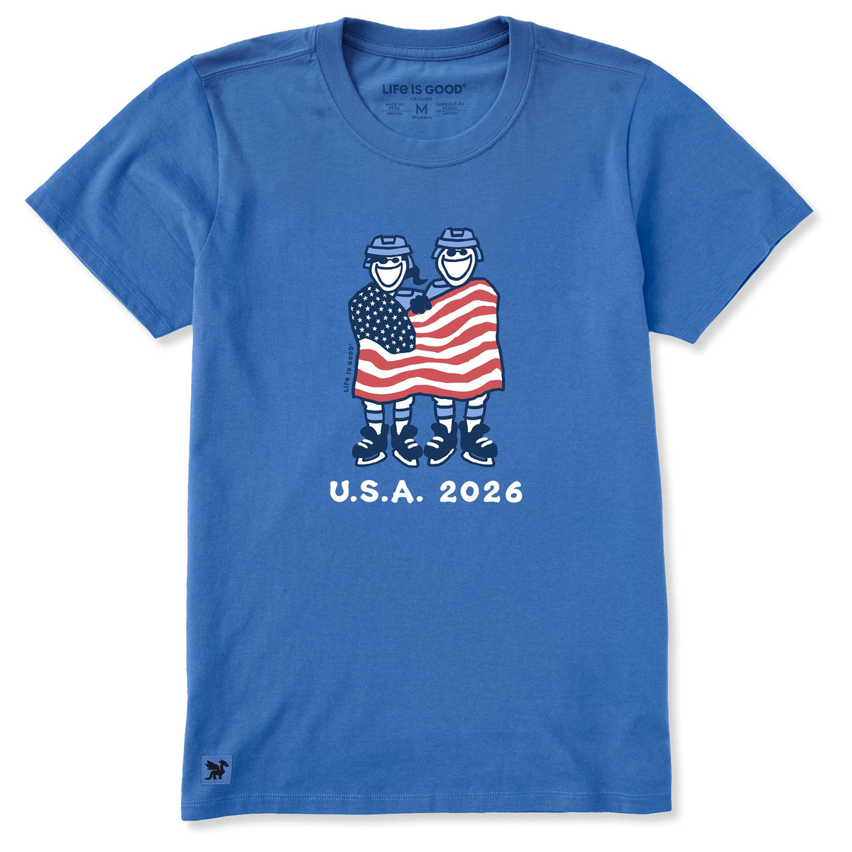 Women's Jake and Jackie Flag Hockey Short Sleeve Crusher Tee product image 1