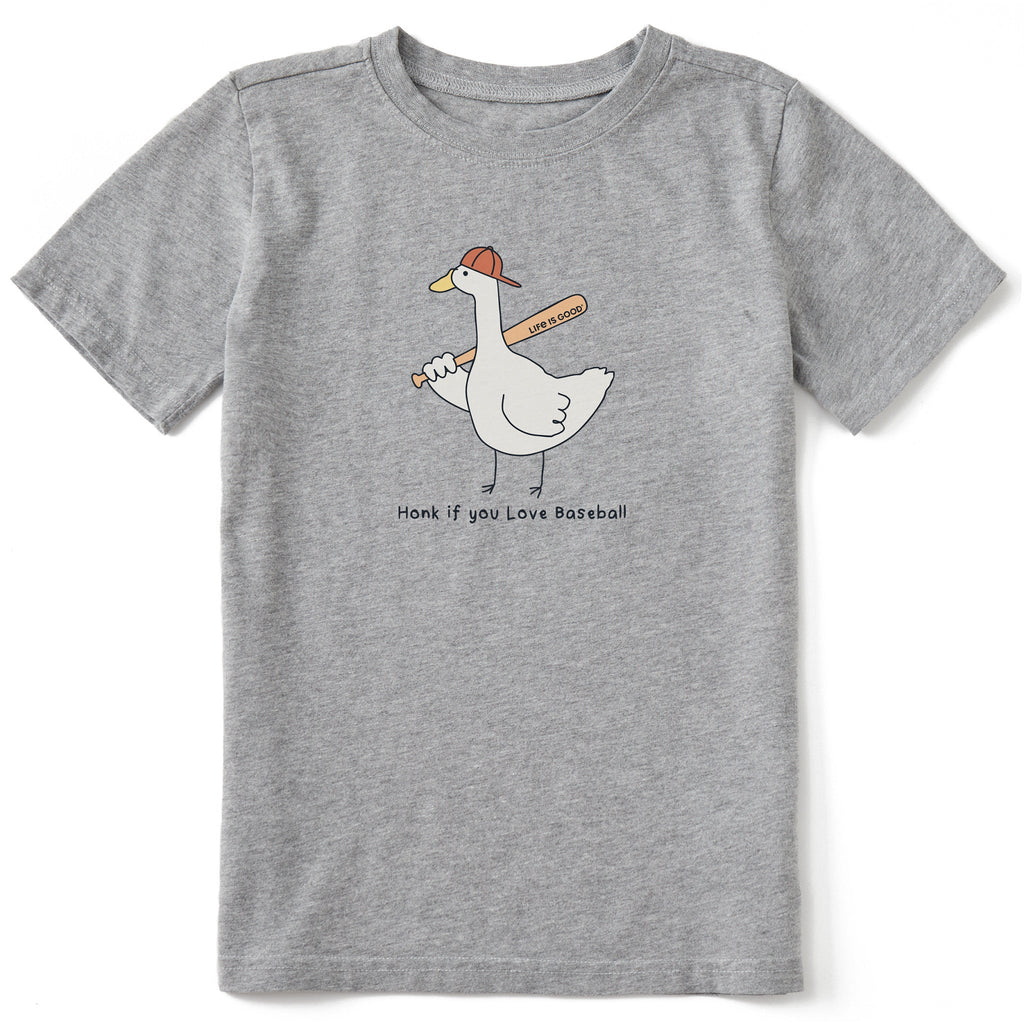 Kids Honk if You Love Baseball Short Sleeve Crusher Tee
