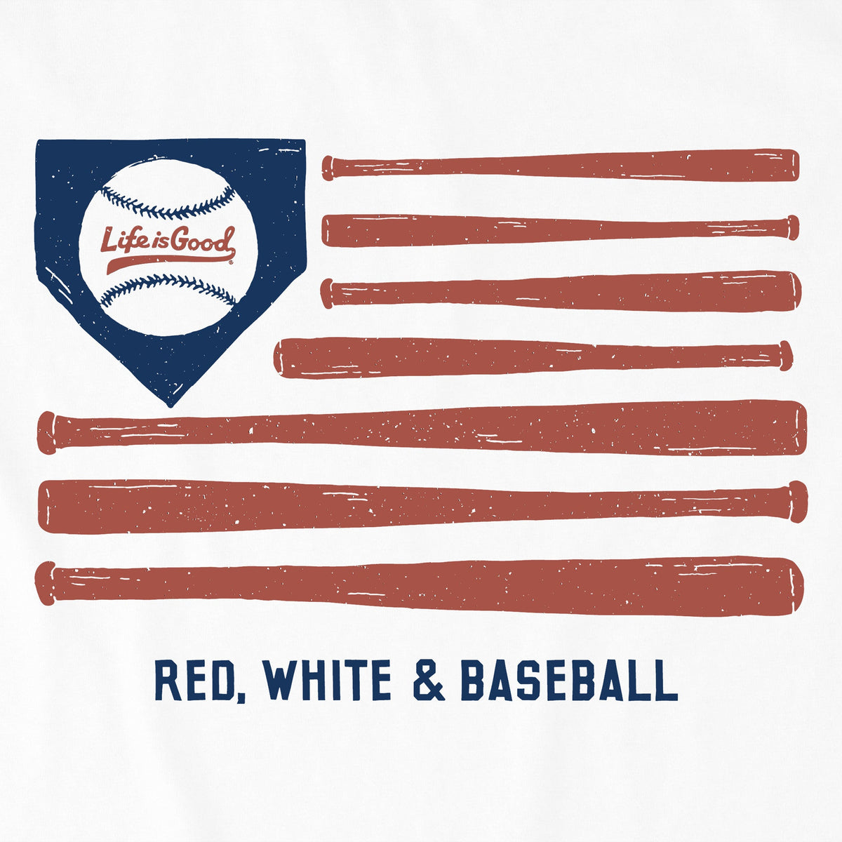 Kids Red White & Baseball Flag Short Sleeve Crusher Tee product image 2