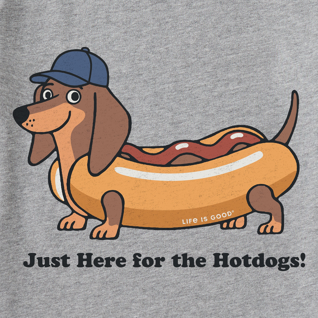 Men's Just Here for the Wiener Dogs Short Sleeve Crusher Tee