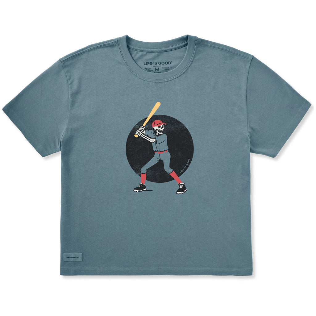 Women's Baseball Skeleton Short Sleeve Crusher Boxy Tee product image 1