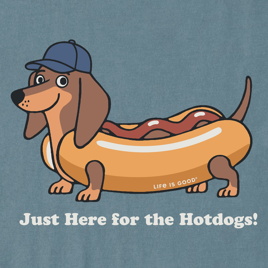 Women's Just Here for the Wiener Dogs Short Sleeve Crusher Boxy Tee