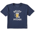 Women's Relief Pitcher Baseball Short Sleeve Crusher Boxy Tee