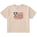 Women's Red White & Baseball Flag Short Sleeve Crusher Boxy product image 1